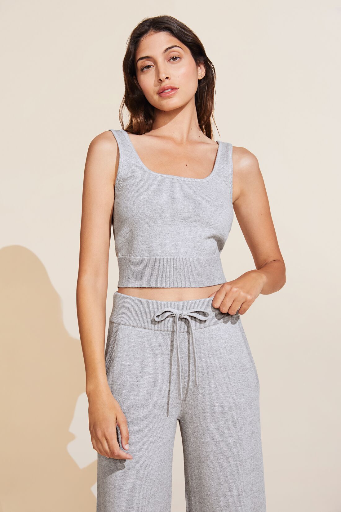 Recycled Sweater Cropped Tank - Heather Grey